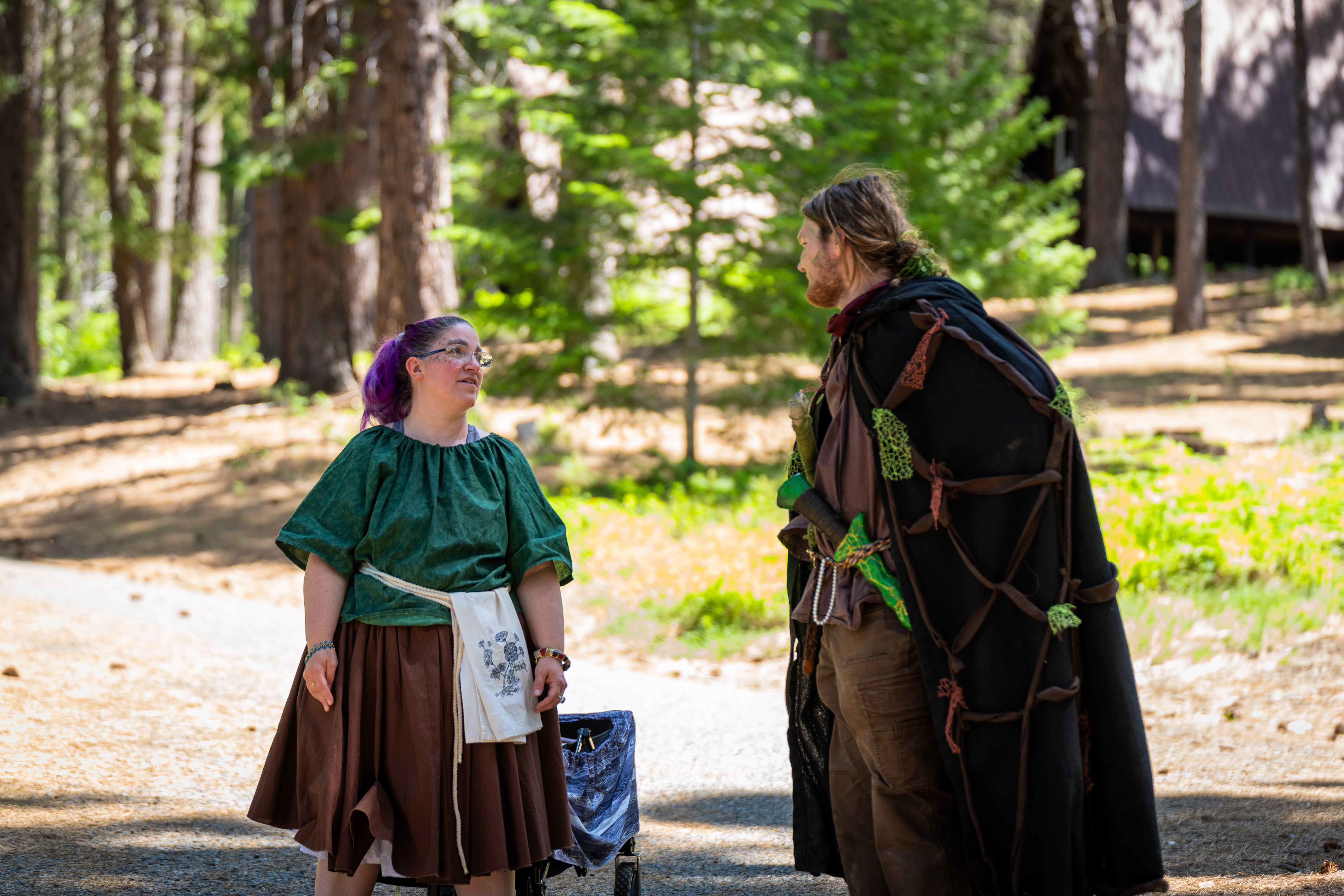 A dryad and a halfling talk, photo by Layn S